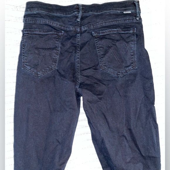 MOTHER The Stunner Zip Two Step Fray Dark Wash High Rise Jeans Size 32 - Picture 6 of 10